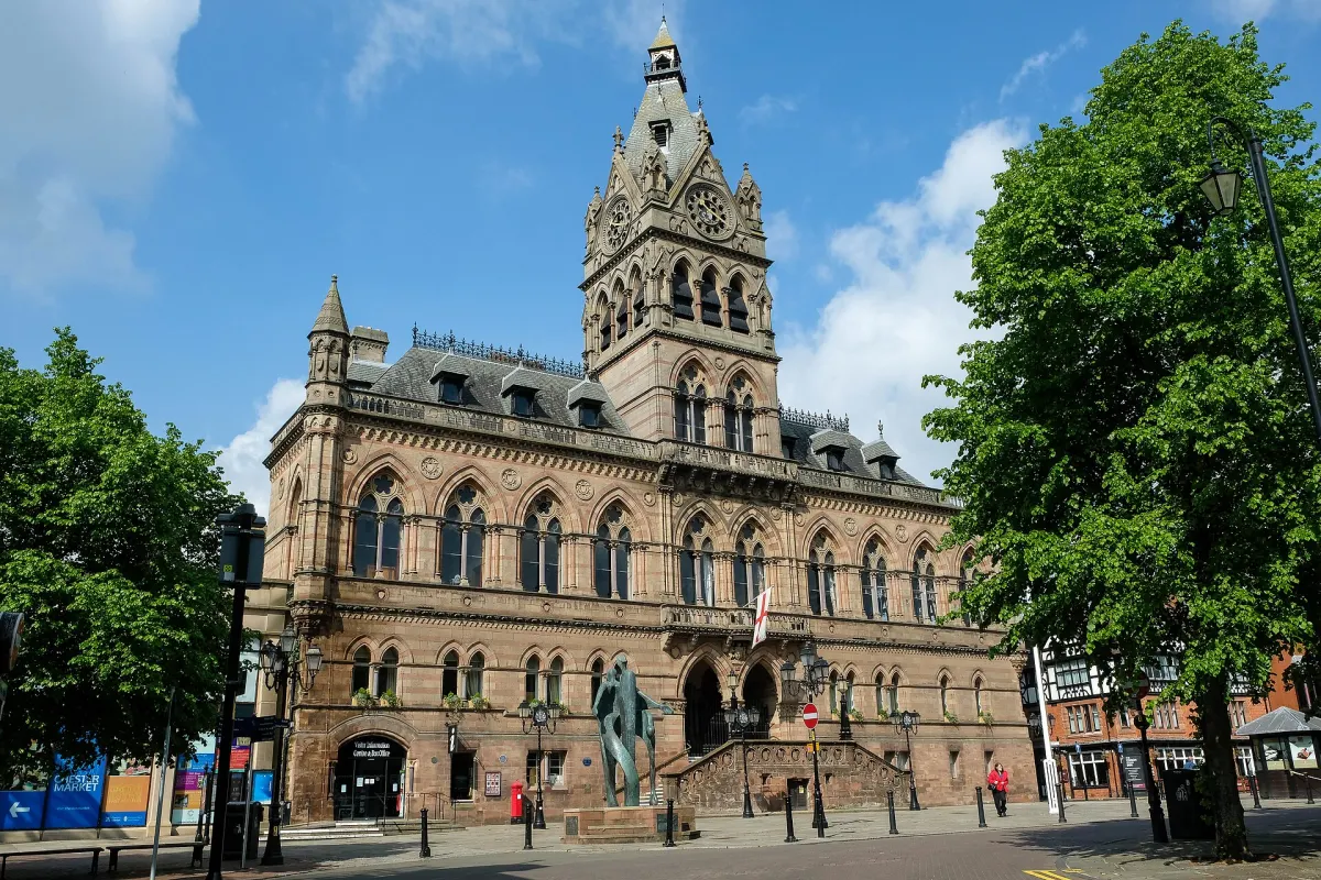 Chester Town Hall; the next Northgate phase would add a cultural building to Town Hall Square